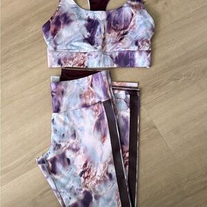 Forever 21 Purple and Pink Tie-Dye Activewear Set